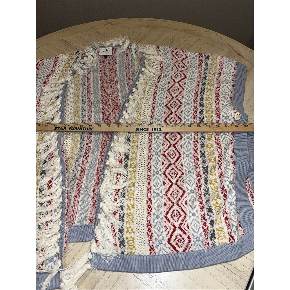 CAbi #5001 Siesta Poncho Fringe Sweater Cardigan XS/Small Colorful Boho - Picture 6 of 7